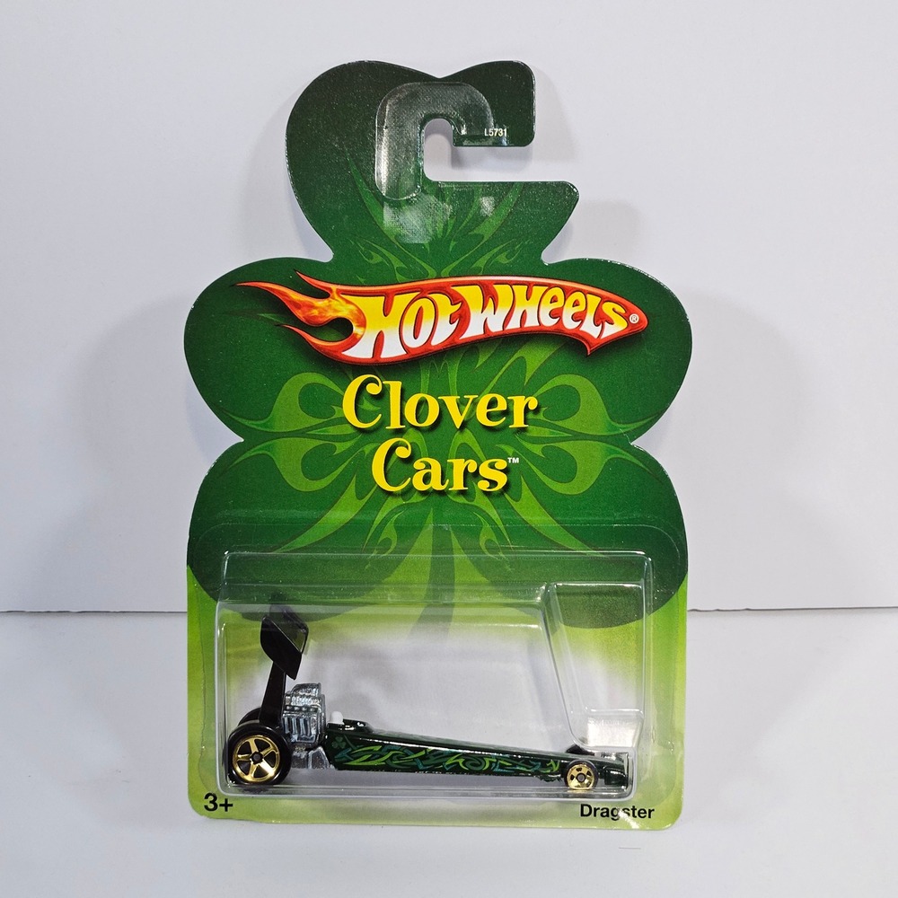 Hot Wheels Clover Cars Dragster 2007 Green Black St Patricks Day L5731 New NIB